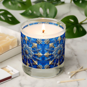 Blue Decorative Holiday Scented Jar Candle