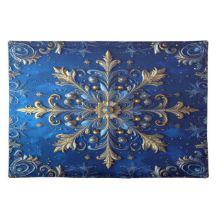 Blue Decorative Holiday Table Cloth Placemat