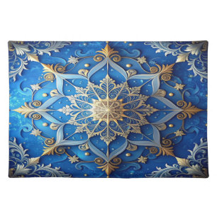 Blue Decorative Holiday Table Cloth Placemat