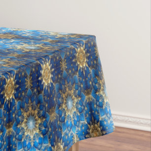Blue Decorative Holiday Tablecloth