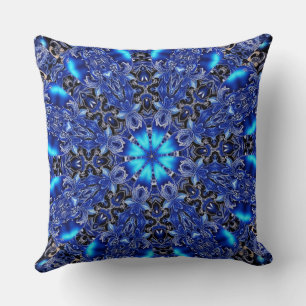 Blue Decorative Holiday Throw Pillow
