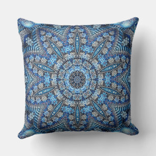 Blue Decorative Holiday Throw Pillow