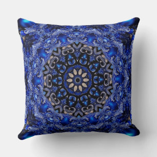 Blue Decorative Holiday Throw Pillow