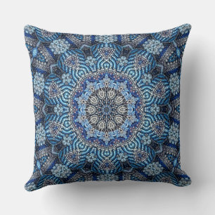 Blue Decorative Holiday Throw Pillow