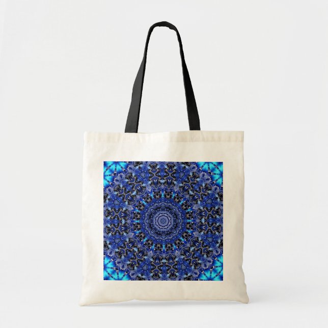 Blue Decorative Holiday Tote Bag (Front)