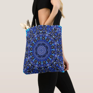 Blue Decorative Holiday Tote Bag