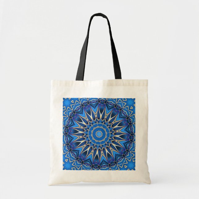 Blue Decorative Holiday Tote Bag (Front)