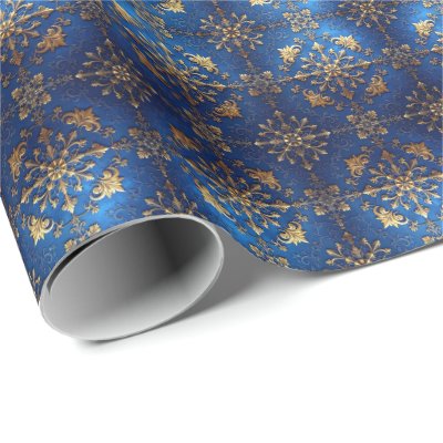 Blue Decorative Holiday Wrapping Paper