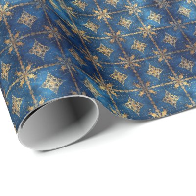 Blue Decorative Holiday Wrapping Paper