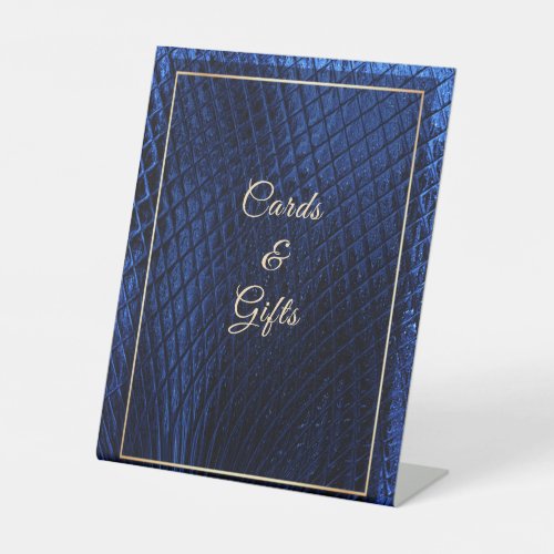 Blue Decorative Modern Abstract Cards and Gifts Pedestal Sign