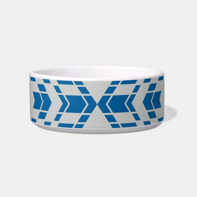 Blue, decorative, modern, trendy, cool geometric bowl (Front)