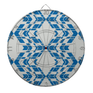 Blue, decorative, modern, trendy, cool geometric dart board