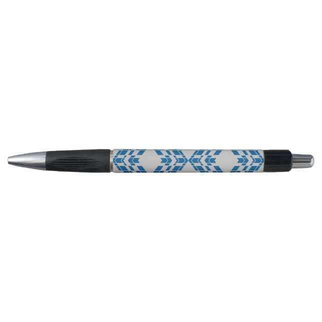Blue, decorative, modern, trendy, cool geometric pen (Front)