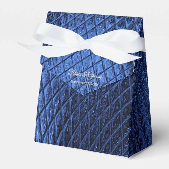 Blue Decorative Modern Wedding Favor Box (Front Side)