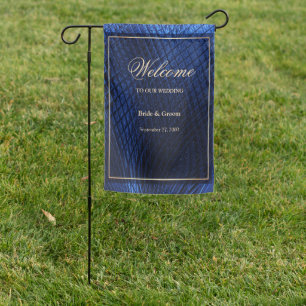 Blue Decorative Modern Wedding Garden Flag