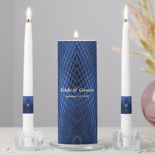 Blue Decorative Modern Wedding Unity Candel Set Unity Candle Set