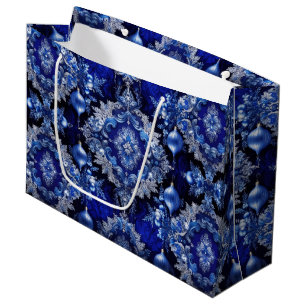 Blue Decorative Ornaments Holiday Gift Bag