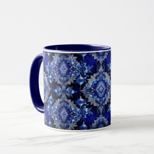 Blue Decorative Ornaments Holiday Mug