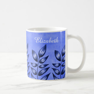 Blue Decorative Plant With Pointy Leaves Name Coffee Mug