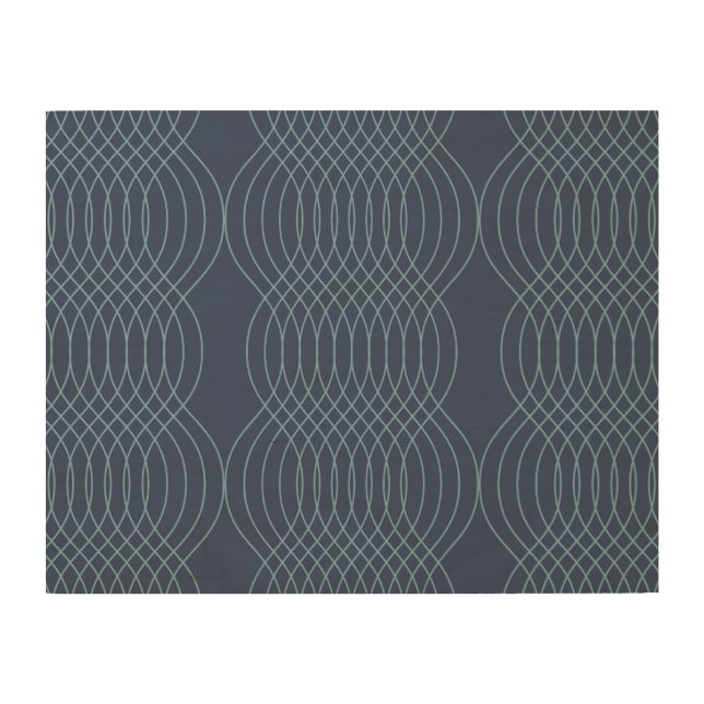 Blue, decorative, simple, modern, trendy wavy art (Front)