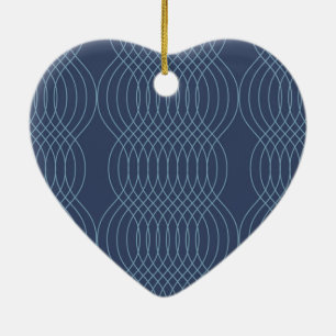 Blue, decorative, simple, modern, trendy wavy art ceramic ornament