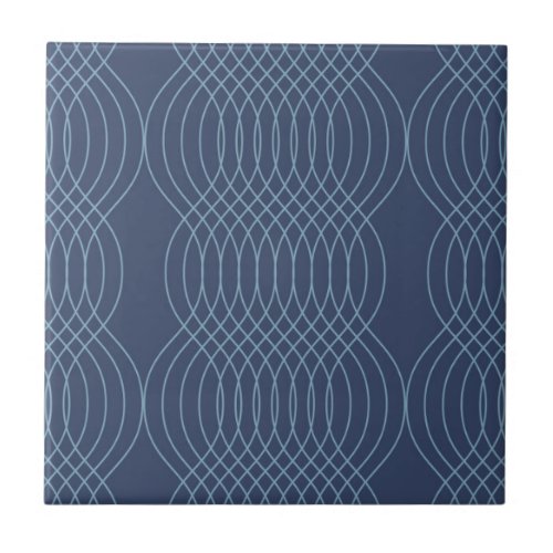 Blue decorative simple modern trendy wavy art ceramic tile