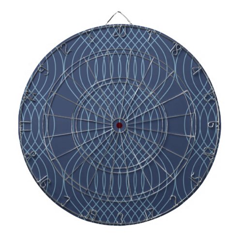 Blue decorative simple modern trendy wavy art dart board