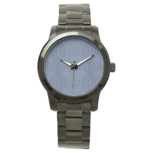 Blue, decorative, simple, modern, trendy wavy art watch