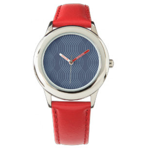 Blue, decorative, simple, modern, trendy wavy art watch