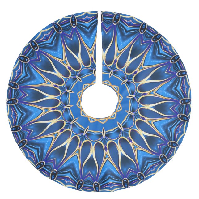 Blue Decorative Tree Skirt (Front)