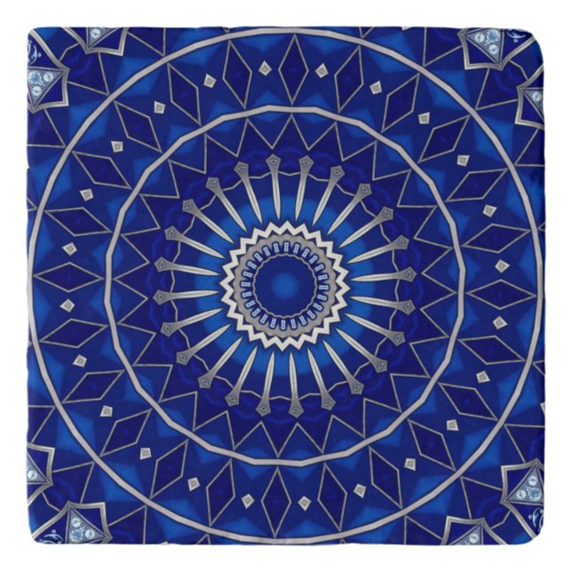 Blue Decorative Trivet (Front)