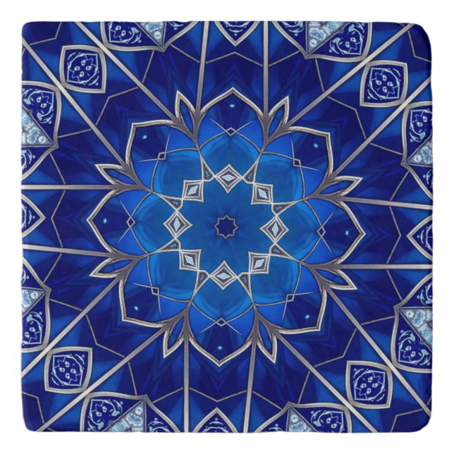 Blue Decorative Trivet (Front)