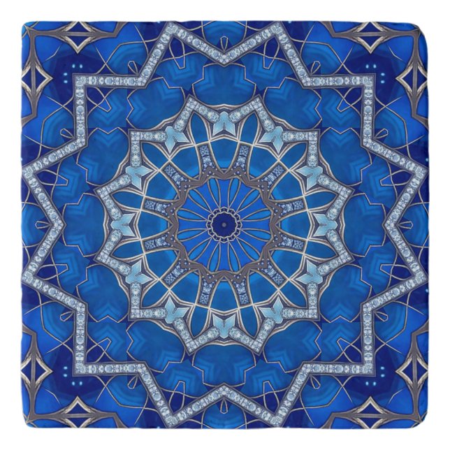 Blue Decorative Trivet (Front)