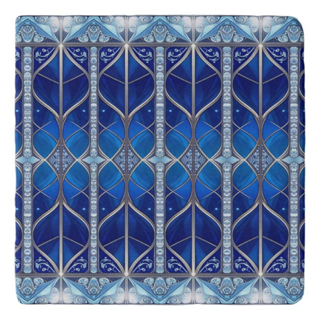 Blue Decorative Trivet (Front)