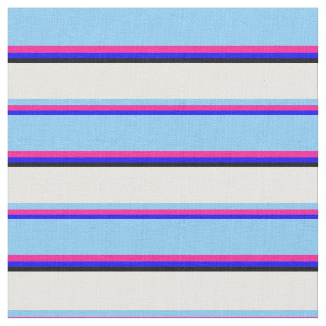 Blue, Deep Pink, Light Sky Blue, Mint Cream, Black Fabric (Close Up)