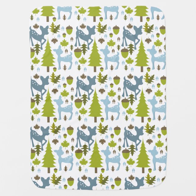 Blue Deer Baby Blanket (Front)