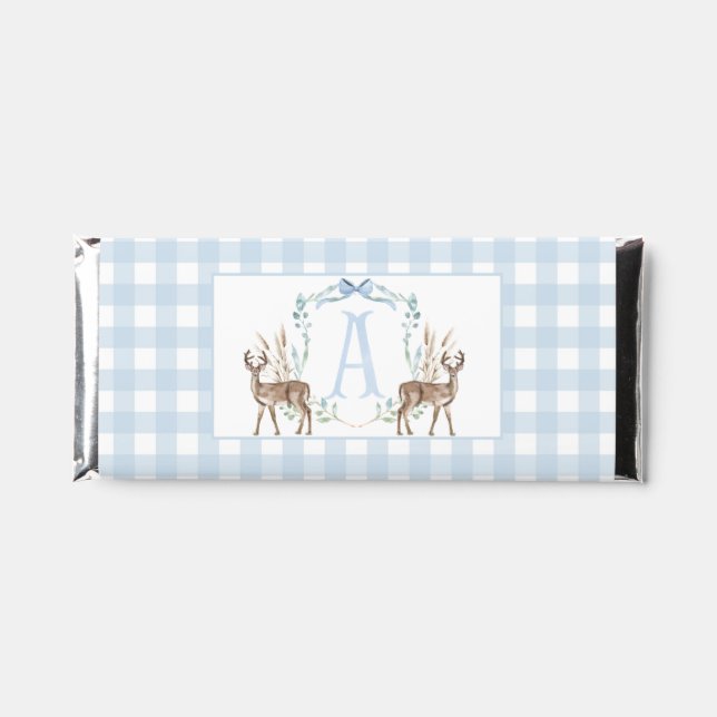 Blue Deer Baby Shower  Hershey Bar Favors (Front)