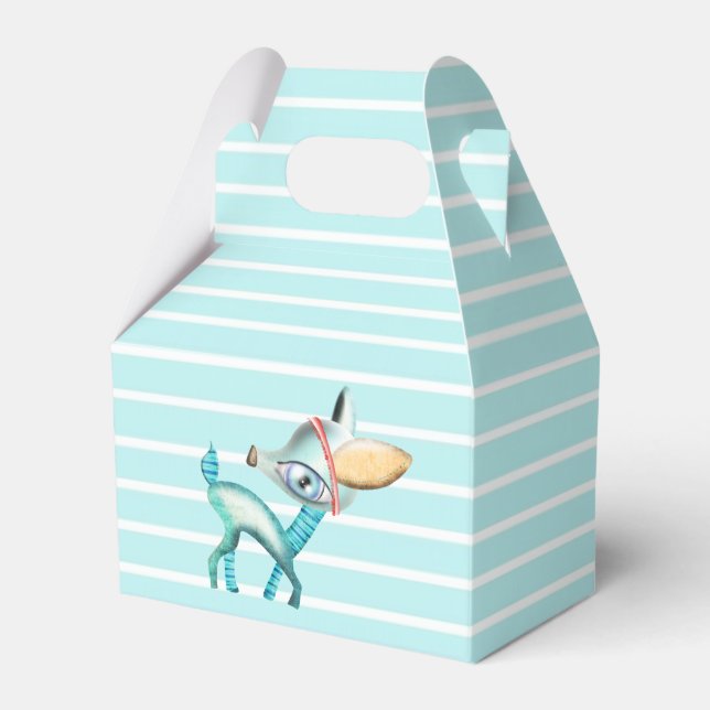 Blue Deer Favor Boxes (Front Side)