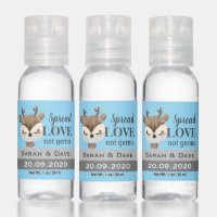 Blue Deer Fawn Baby Boy Shower Favors Hand Sanitizer