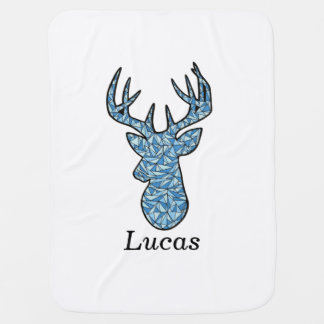 blue deer head on blanket