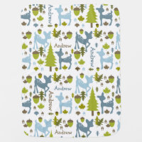 Blue Deer Personalized Baby Blanket