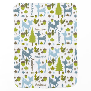Blue Deer Personalized Baby Blanket