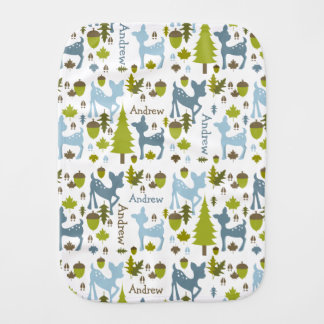 Blue Deer Personalized Burp Cloth