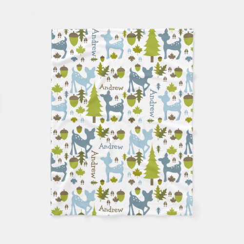 Blue Deer Personalized Fleece Blanket