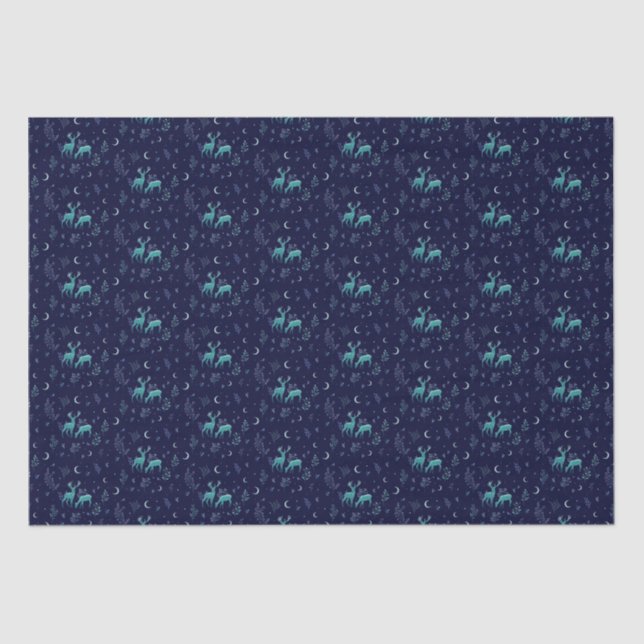 Blue Deer Tissue Paper (Front)