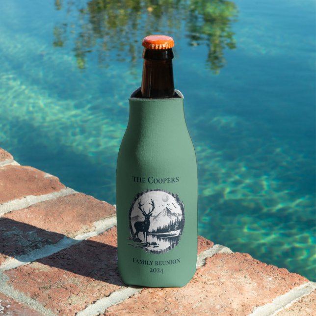 Blue Deer Woods & Mountains Family Reunion Bottle Cooler (In Situ Pool)