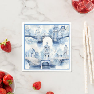 Blue Delft Floral Party Napkins
