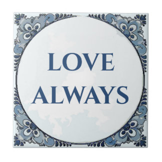 Blue Delft Look, edit text Ceramic Tile