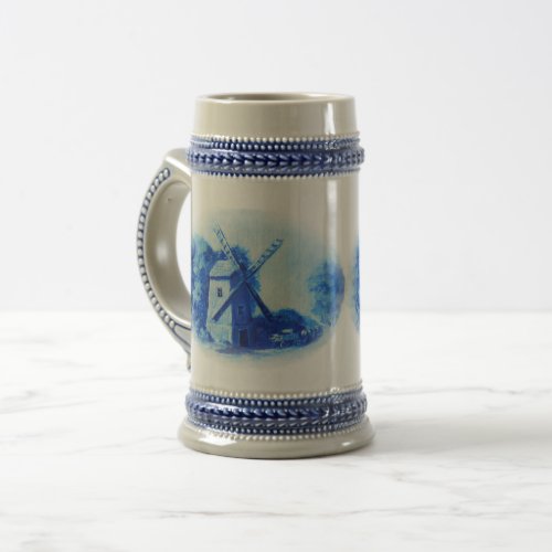 Blue delft Windmill blue delft horse and wagon Beer Stein