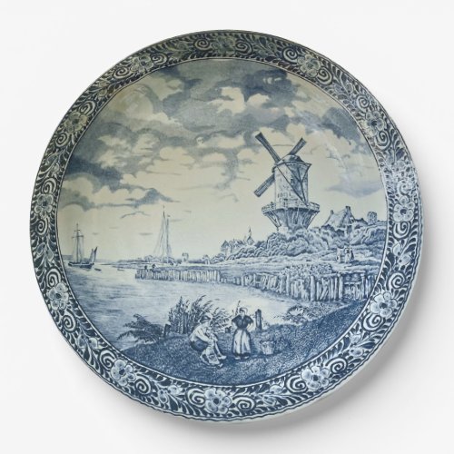 Blue Delft Windmill Dutch Plate